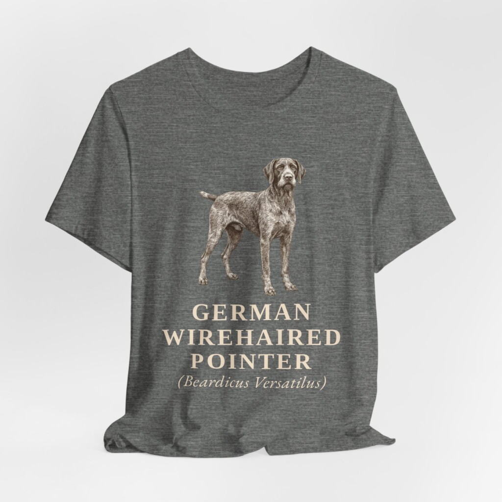 German Wirehaired Pointer Latin Shirt, Vintage Dog Sketch Tee, Dog Latin Gift