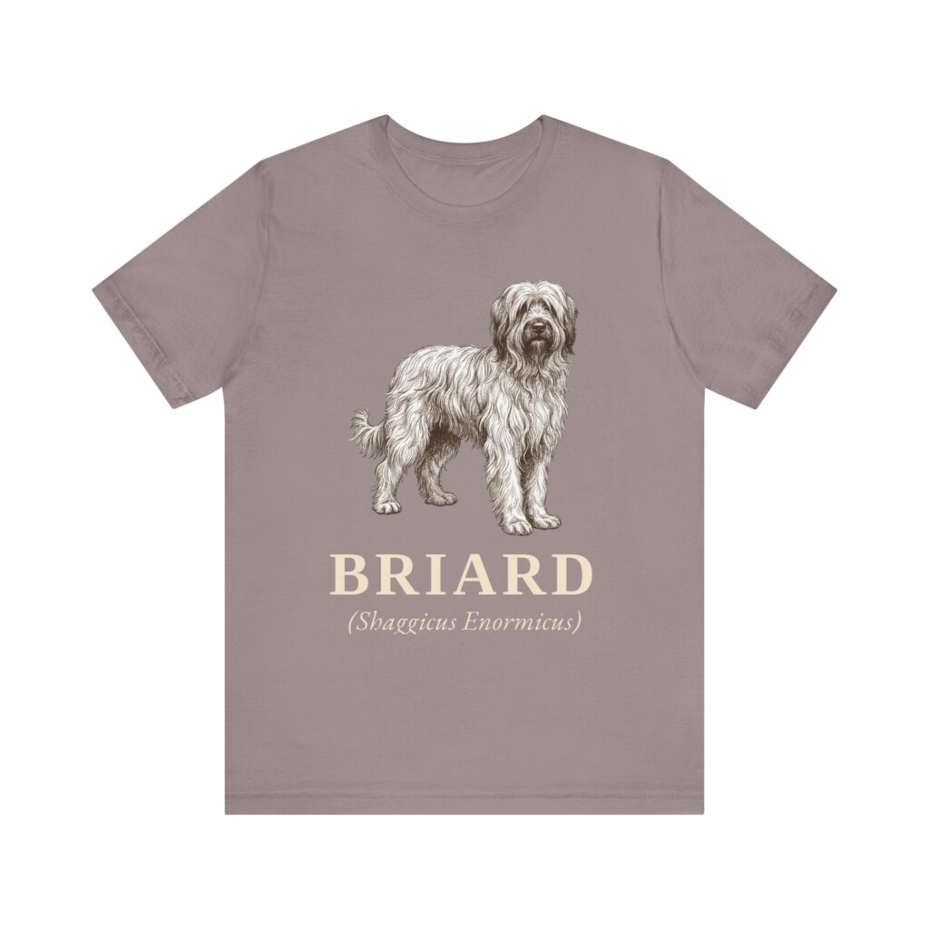 Briard Latin Shirt, Vintage Dog Sketch Tee, Dog Latin Gift