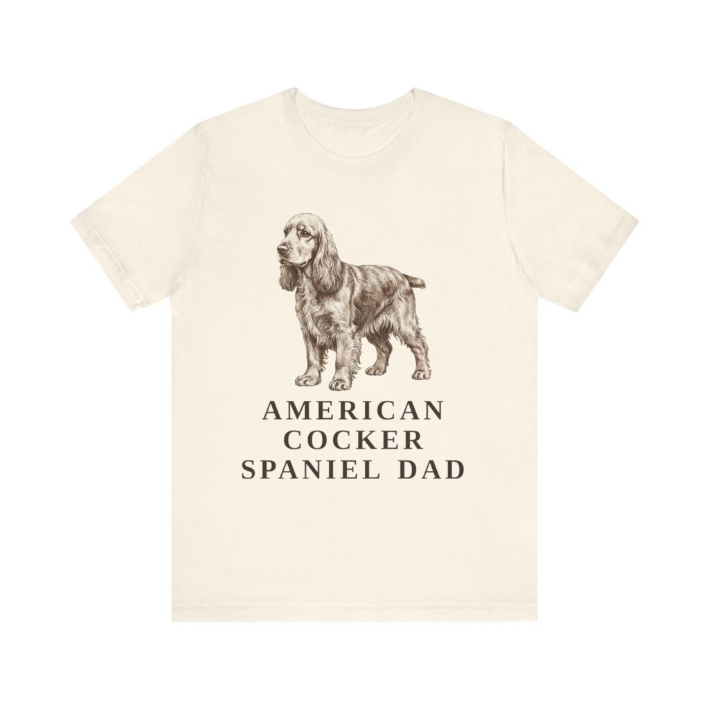 Cocker Spaniel Dad Shirt, Vintage Dog Sketch Tee, Dog Dad Gift