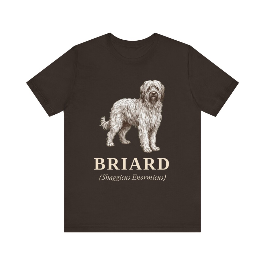 Briard Latin Shirt, Vintage Dog Sketch Tee, Dog Latin Gift