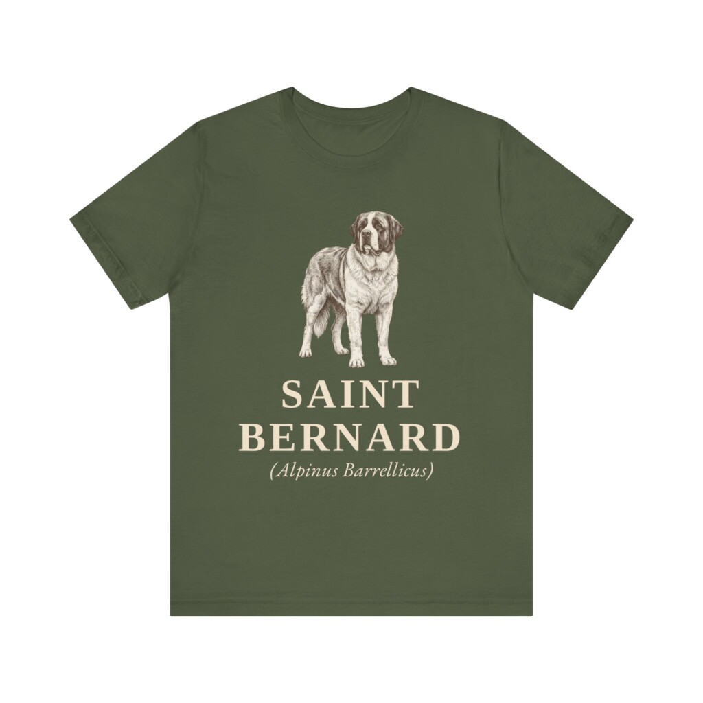 Saint Bernard Latin Shirt, Vintage Dog Sketch Tee, Dog Latin Gift