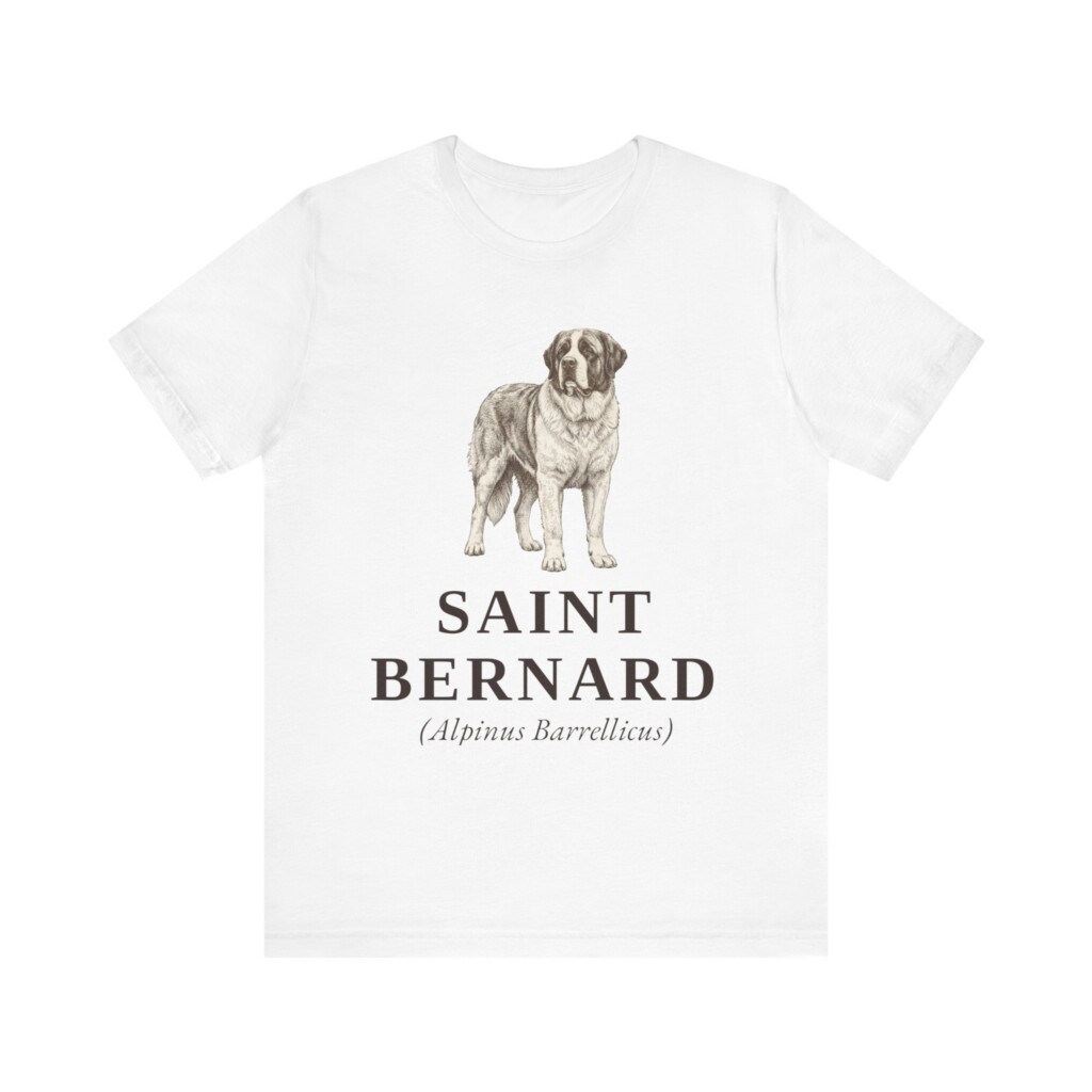 Saint Bernard Latin Shirt, Vintage Dog Sketch Tee, Dog Latin Gift