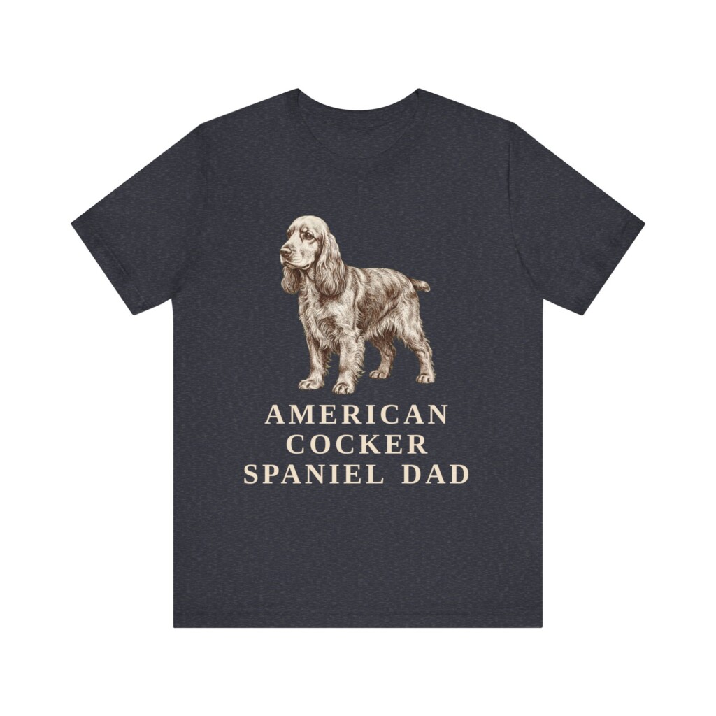 Cocker Spaniel Dad Shirt, Vintage Dog Sketch Tee, Dog Dad Gift