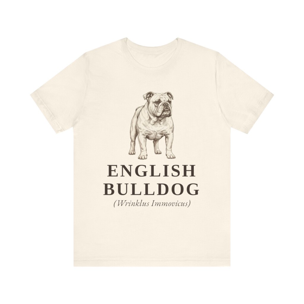 English Bulldog Latin Shirt, Vintage Dog Sketch Tee, Dog Latin Gift