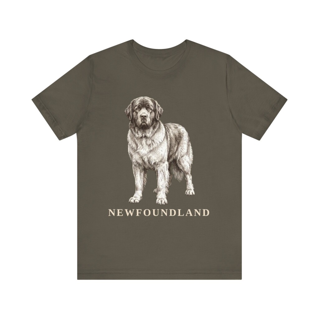 Newfoundland Dog Lover Shirt, Vintage Dog Sketch Tee, Dog Lover Gift Newfoundland Dog Lover Shirt, Vintage Dog Sketch Tee, Dog Lover Gift