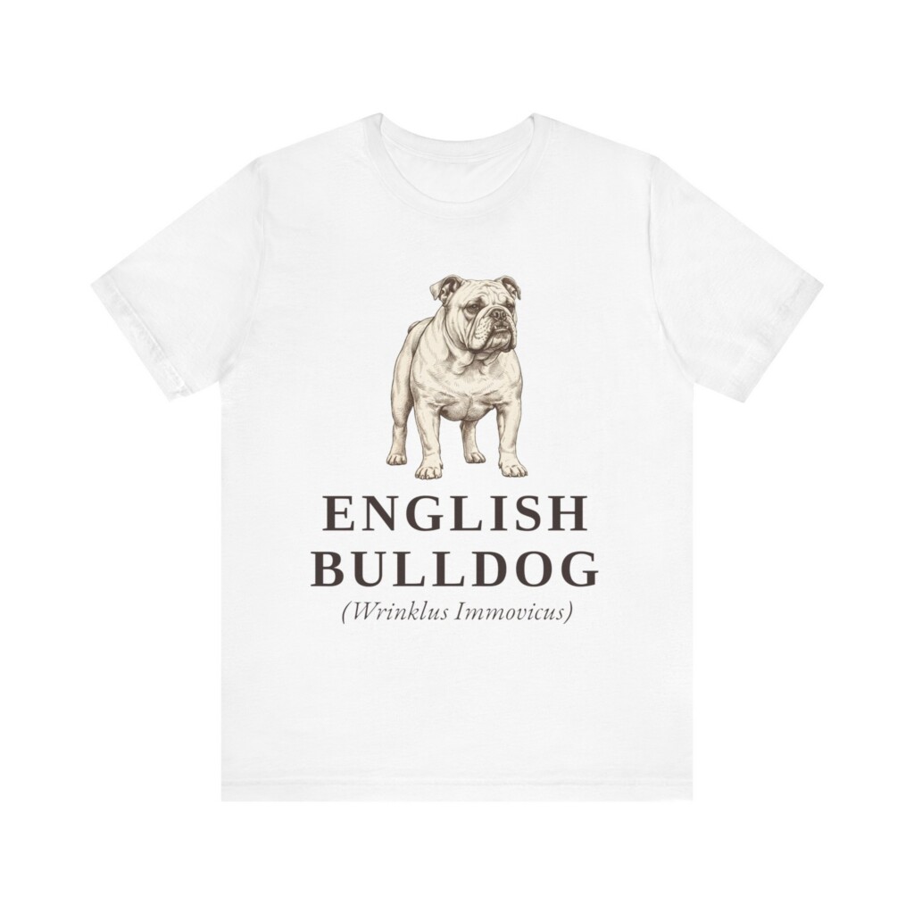 English Bulldog Latin Shirt, Vintage Dog Sketch Tee, Dog Latin Gift