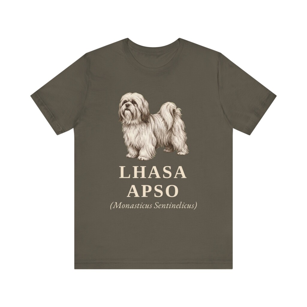 Lhasa Apso Latin Shirt, Vintage Dog Sketch Tee, Dog Latin Gift