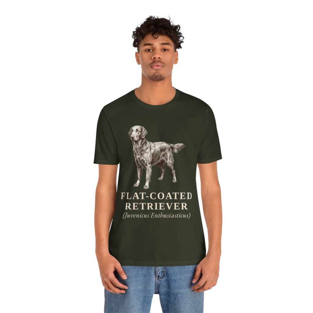 Flat-Coated Retriever Latin Shirt, Vintage Dog Sketch Tee, Dog Latin Gift