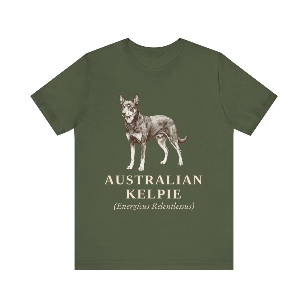Australian Kelpie Latin Shirt, Vintage Dog Sketch Tee, Dog Latin Gift