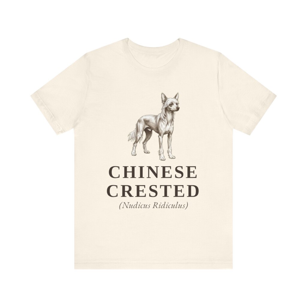 Chinese Crested Latin Shirt, Vintage Dog Sketch Tee, Dog Latin Gift