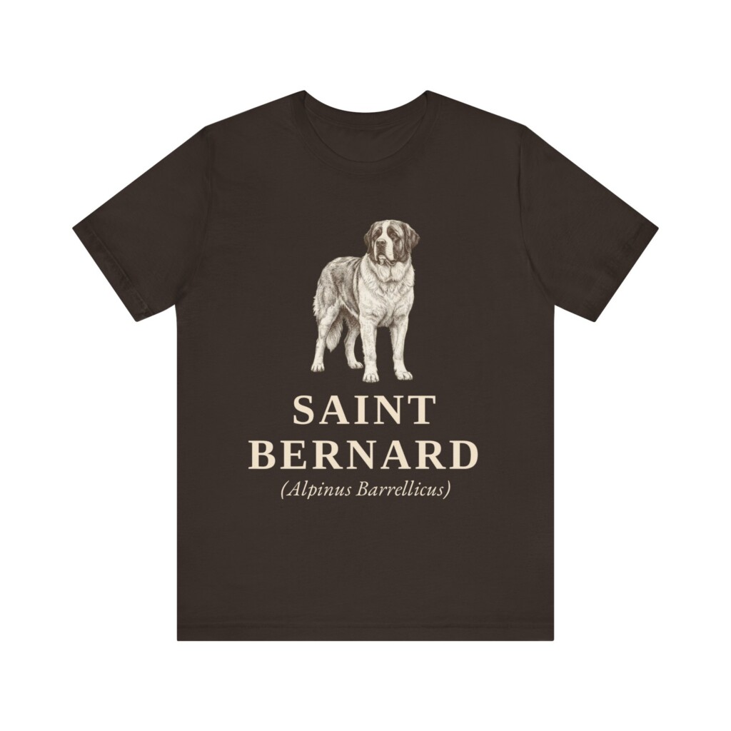 Saint Bernard Latin Shirt, Vintage Dog Sketch Tee, Dog Latin Gift