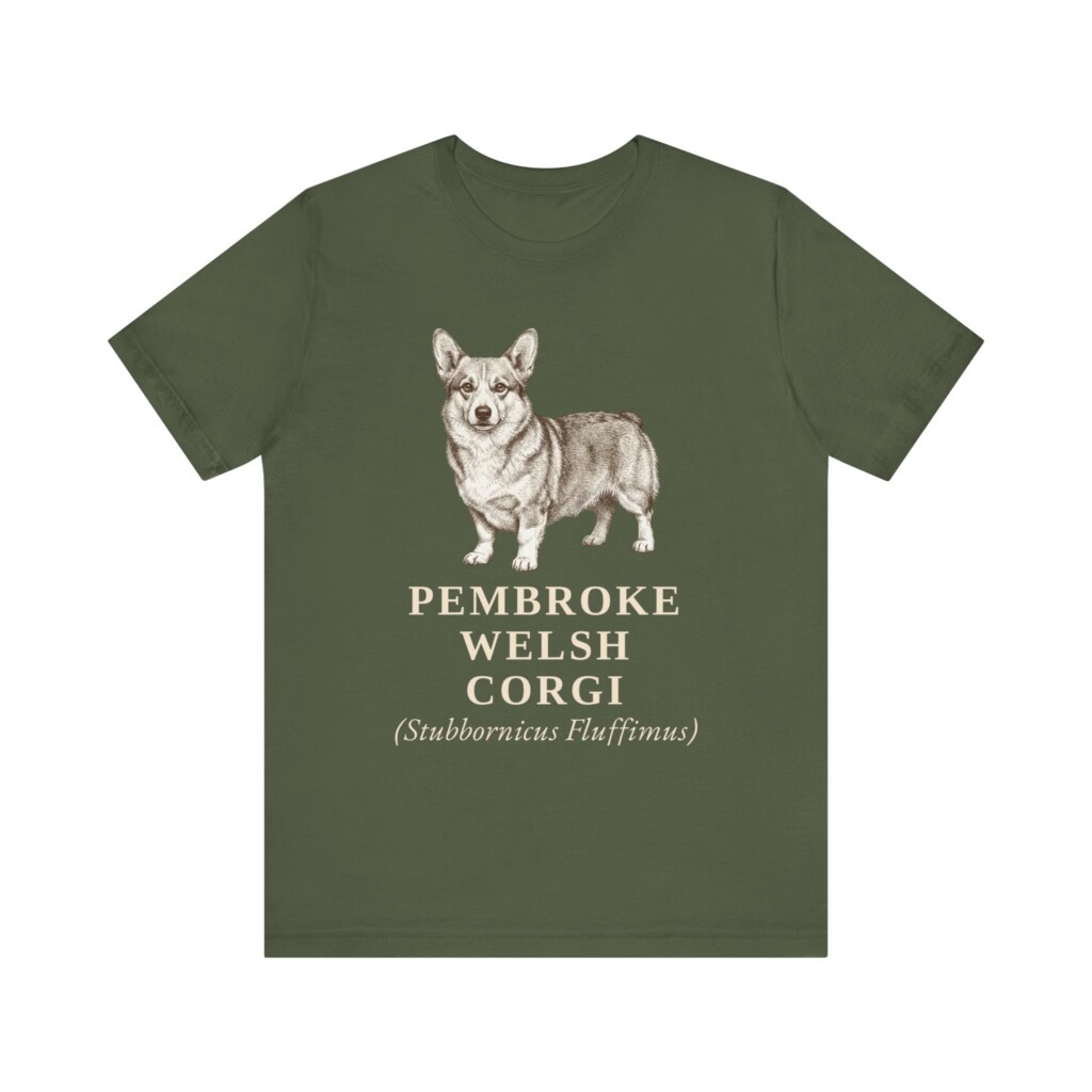Pembroke Welsh Corgi Latin Shirt, Vintage Dog Sketch Tee, Dog Latin Gift