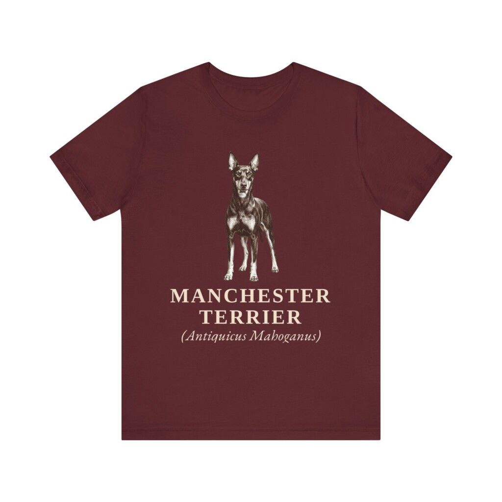Manchester Terrier Latin Shirt, Vintage Dog Sketch Tee, Dog Latin Gift