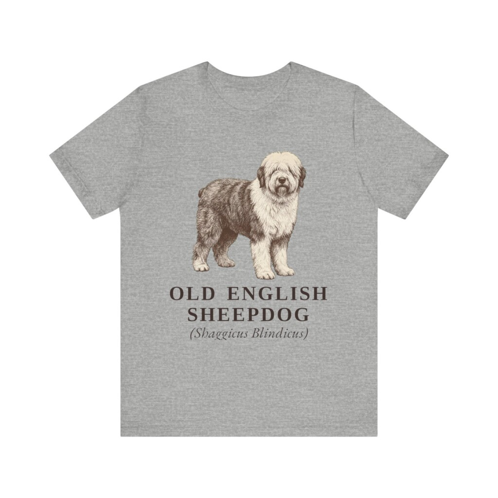 Old English Sheepdog Latin Shirt, Vintage Dog Sketch Tee, Dog Latin Gift
