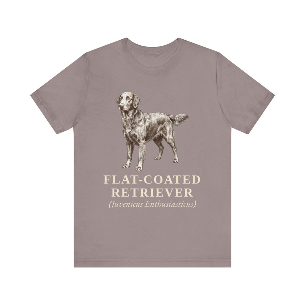 Flat-Coated Retriever Latin Shirt, Vintage Dog Sketch Tee, Dog Latin Gift