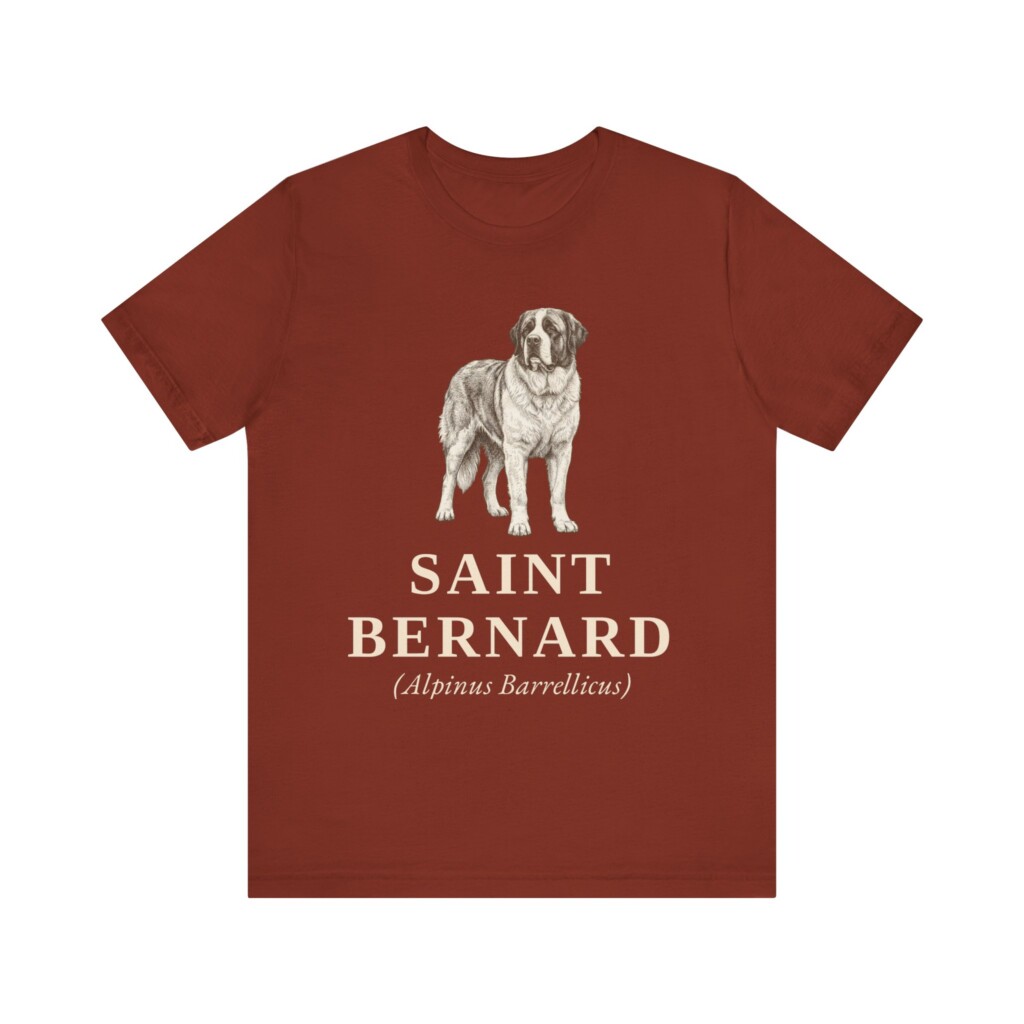 Saint Bernard Latin Shirt, Vintage Dog Sketch Tee, Dog Latin Gift