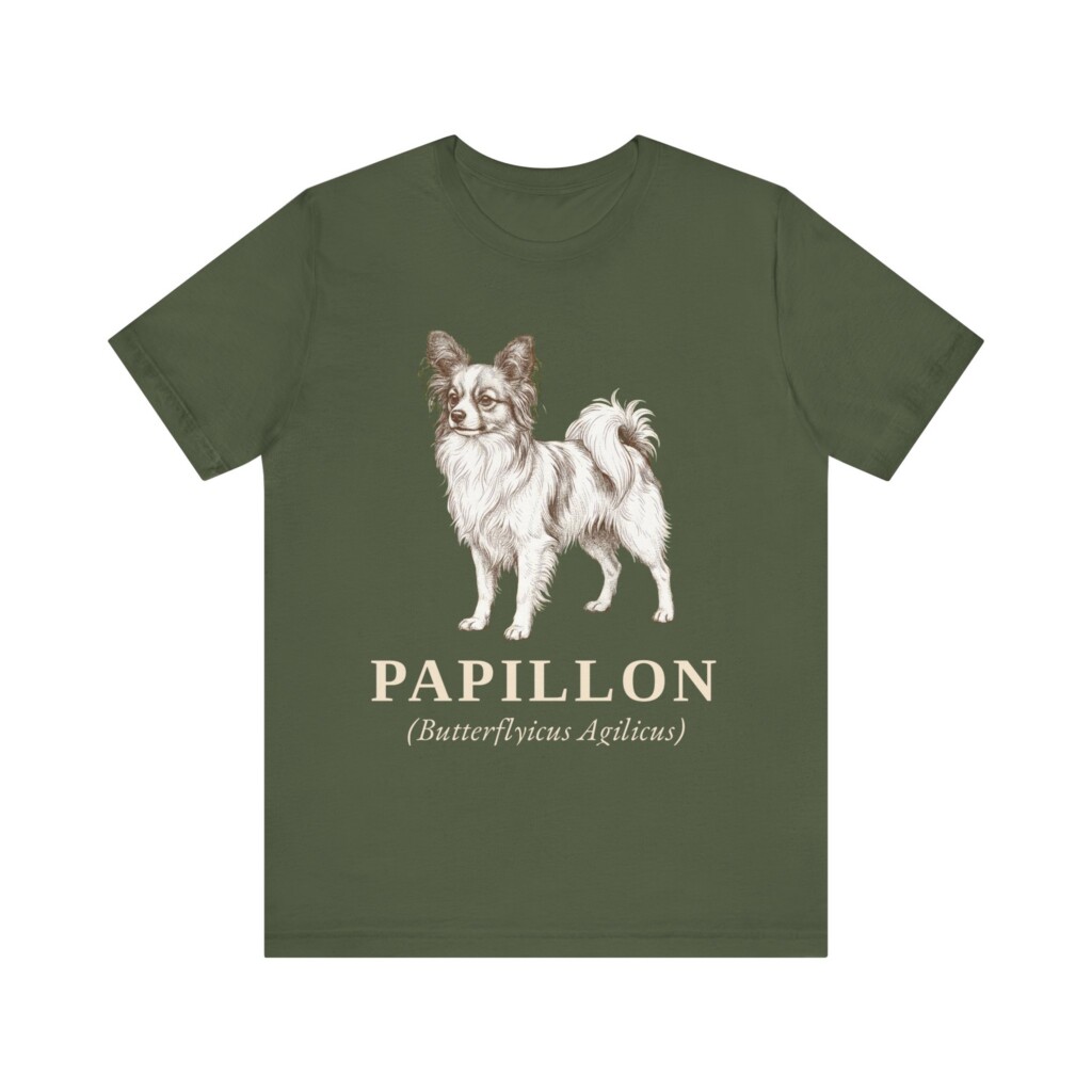 Papillon Latin Shirt, Vintage Dog Sketch Tee, Dog Latin Gift