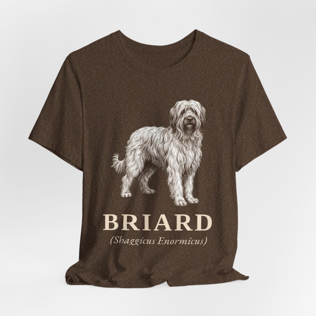 Briard Latin Shirt, Vintage Dog Sketch Tee, Dog Latin Gift