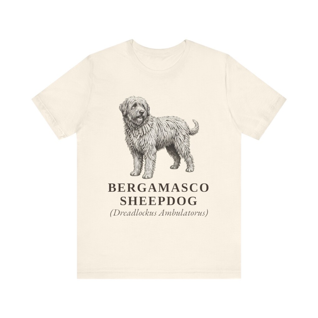 Bergamasco Sheepdog Latin Shirt, Vintage Dog Sketch Tee, Dog Latin Gift
