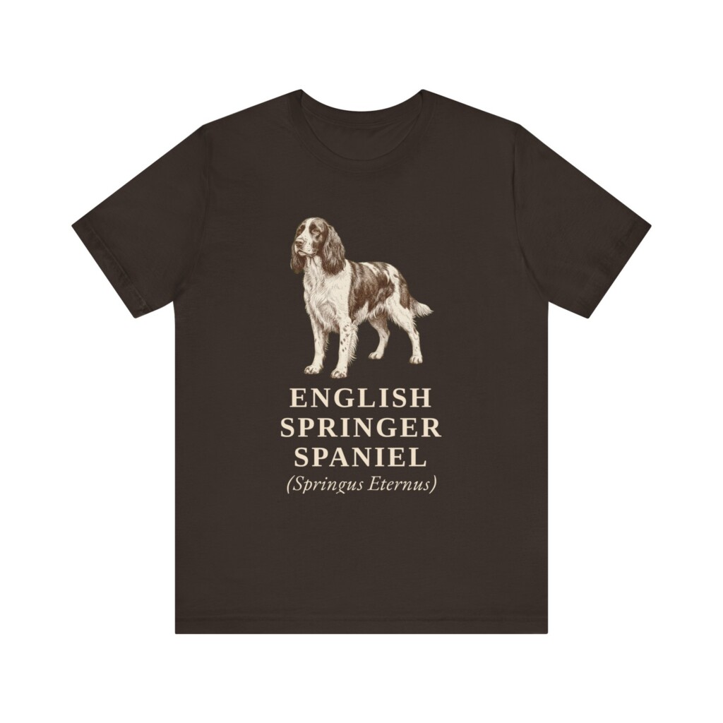 English Springer Spaniel Latin Shirt, Vintage Dog Sketch Tee, Dog Latin Gift