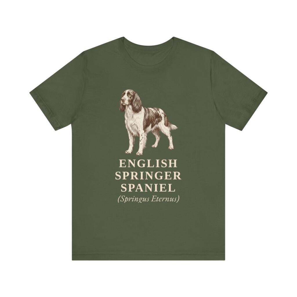 English Springer Spaniel Latin Shirt, Vintage Dog Sketch Tee, Dog Latin Gift
