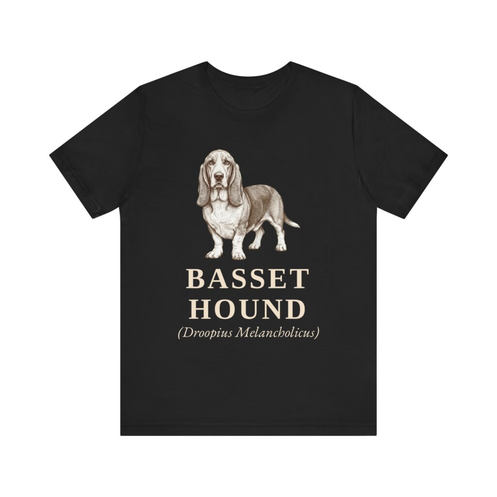 Basset Hound Latin Shirt, Vintage Dog Sketch Tee, Dog Latin Gift