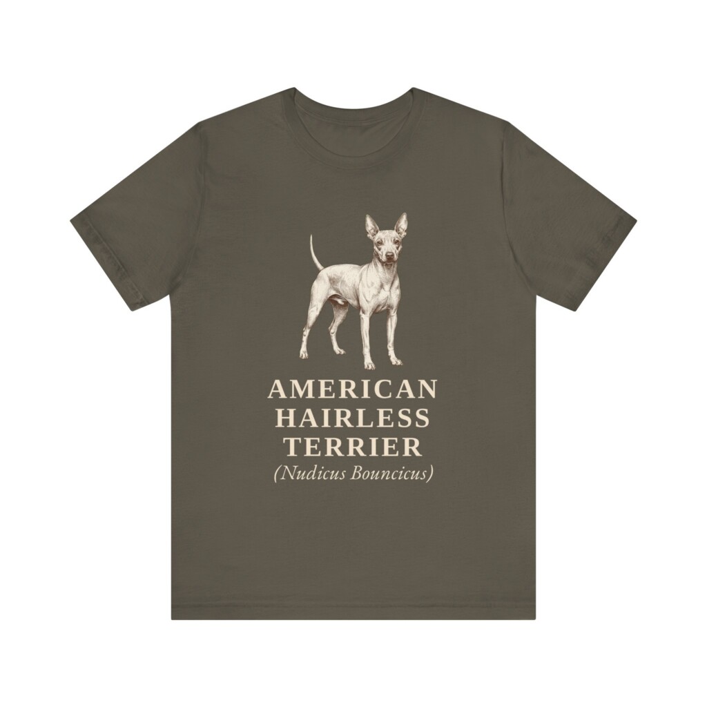 American Hairless Terrier Latin Shirt, Vintage Dog Sketch Tee, Dog Latin Gift