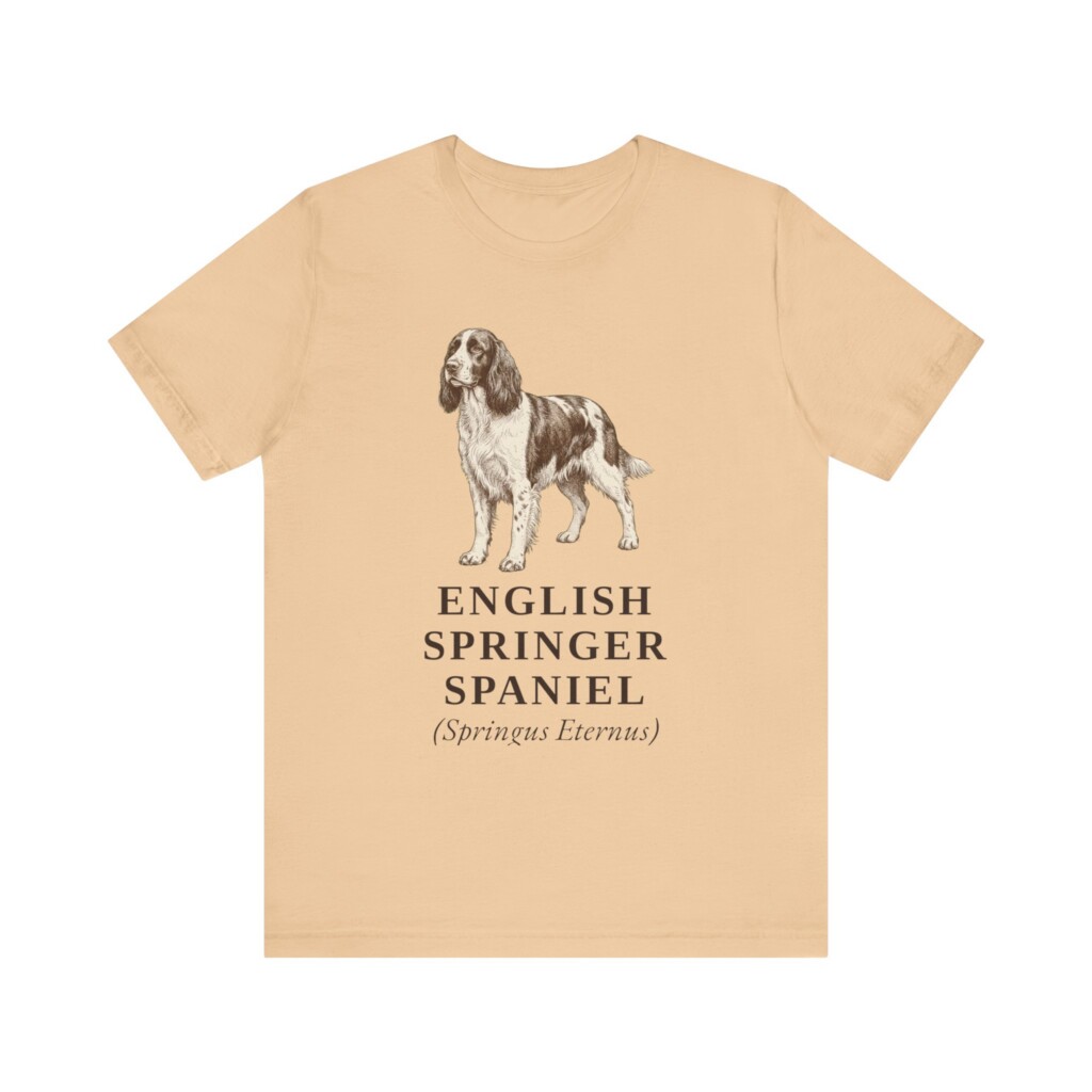 English Springer Spaniel Latin Shirt, Vintage Dog Sketch Tee, Dog Latin Gift