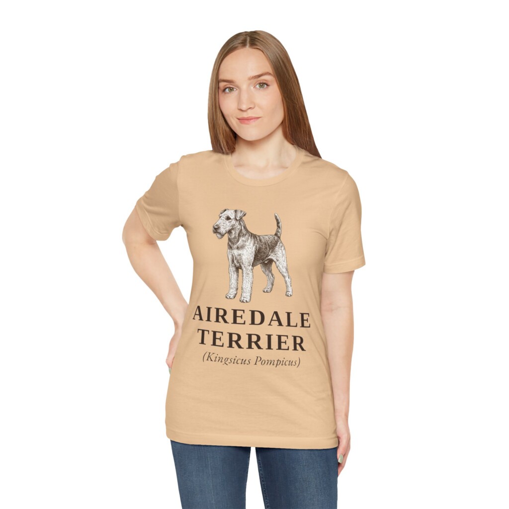 Airedale Terrier Latin Shirt, Vintage Dog Sketch Tee, Dog Latin Gift