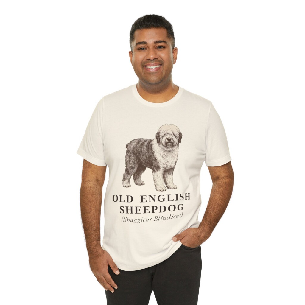 Old English Sheepdog Latin Shirt, Vintage Dog Sketch Tee, Dog Latin Gift