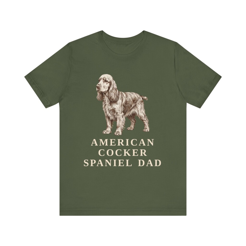 Cocker Spaniel Dad Shirt, Vintage Dog Sketch Tee, Dog Dad Gift