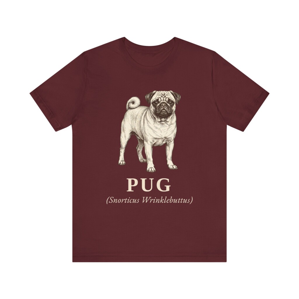 Pug Latin Shirt, Vintage Dog Sketch Tee, Dog Latin Gift