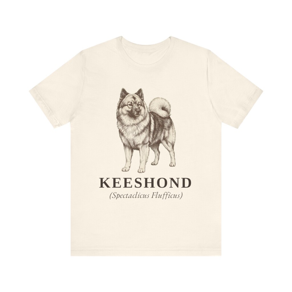 Keeshond Latin Shirt, Vintage Dog Sketch Tee, Dog Latin Gift