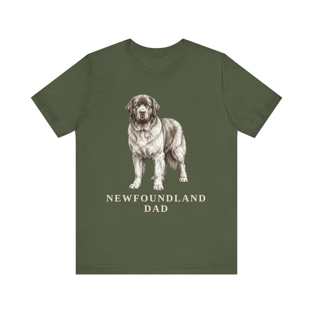 Newfoundland Dog Dad Shirt, Vintage Dog Sketch Tee, Dog Dad Gift