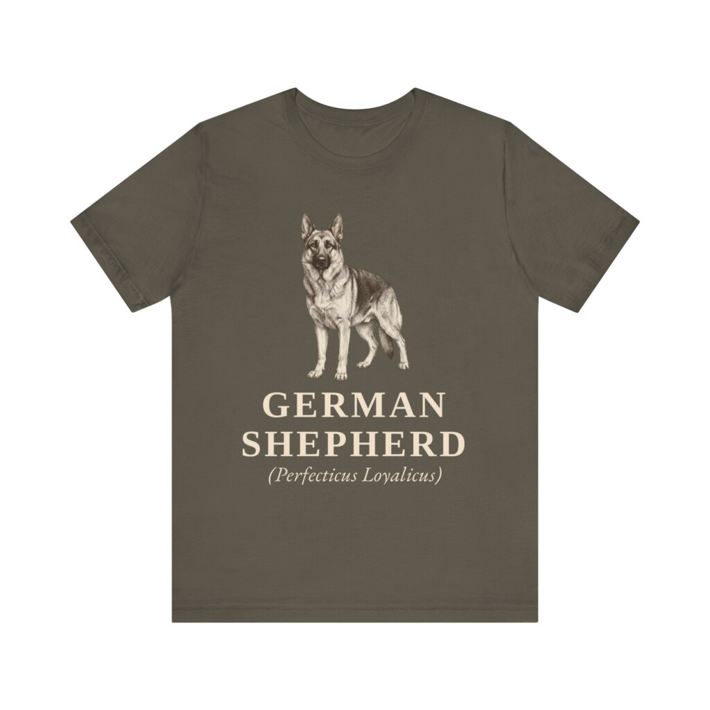 German Shepherd Latin Shirt, Vintage Dog Sketch Tee, Dog Latin Gift