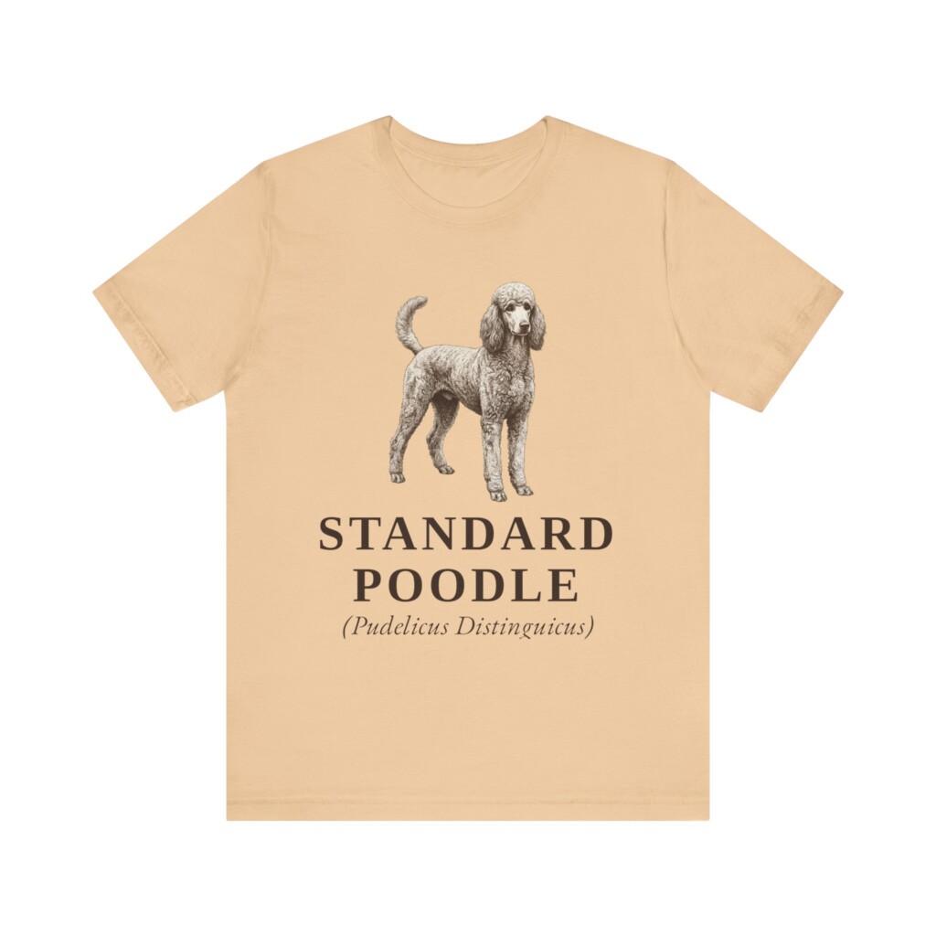 Standard Poodle Latin Shirt, Vintage Dog Sketch Tee, Dog Latin Gift