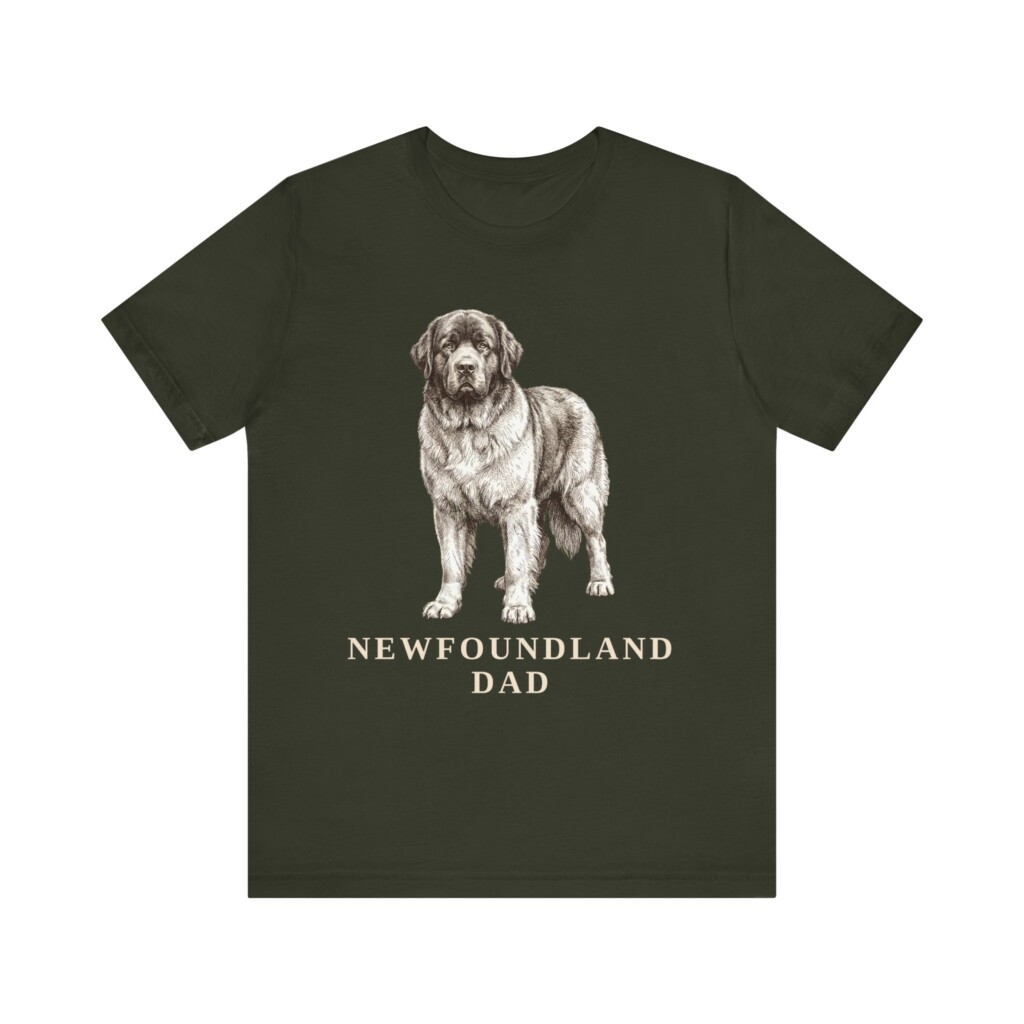 Newfoundland Dog Dad Shirt, Vintage Dog Sketch Tee, Dog Dad Gift