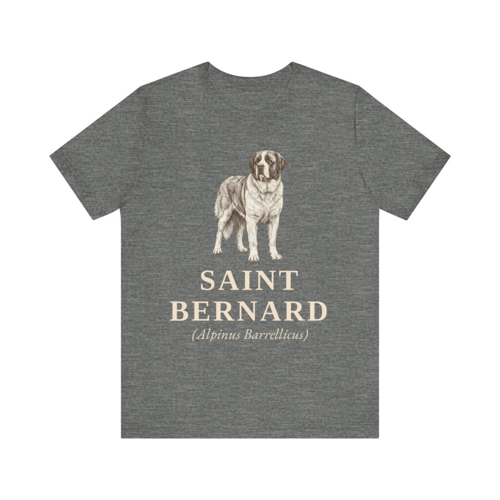 Saint Bernard Latin Shirt, Vintage Dog Sketch Tee, Dog Latin Gift