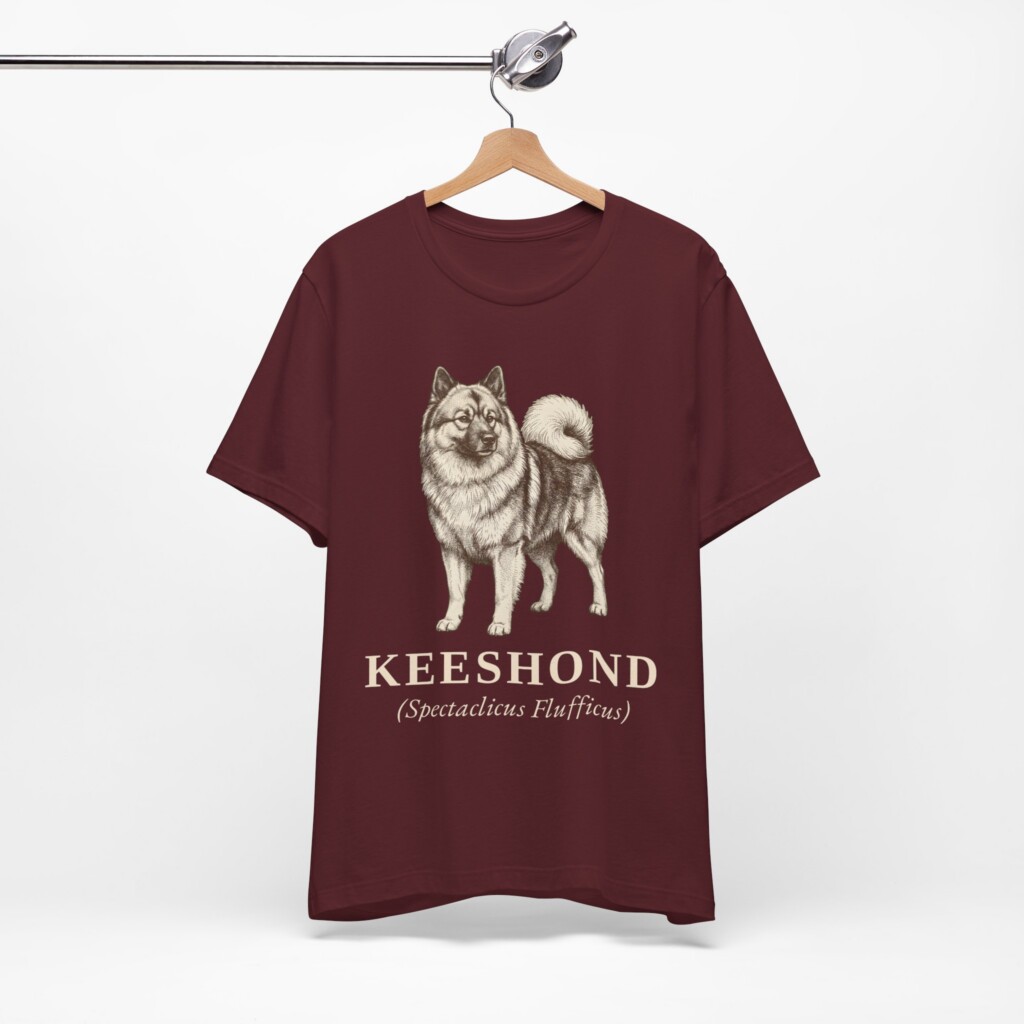 Keeshond Latin Shirt, Vintage Dog Sketch Tee, Dog Latin Gift