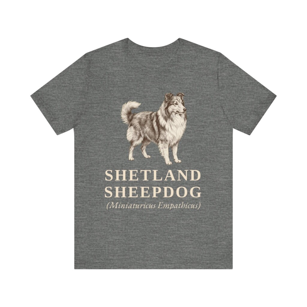 Shetland Sheepdog Latin Shirt, Vintage Dog Sketch Tee, Dog Latin Gift