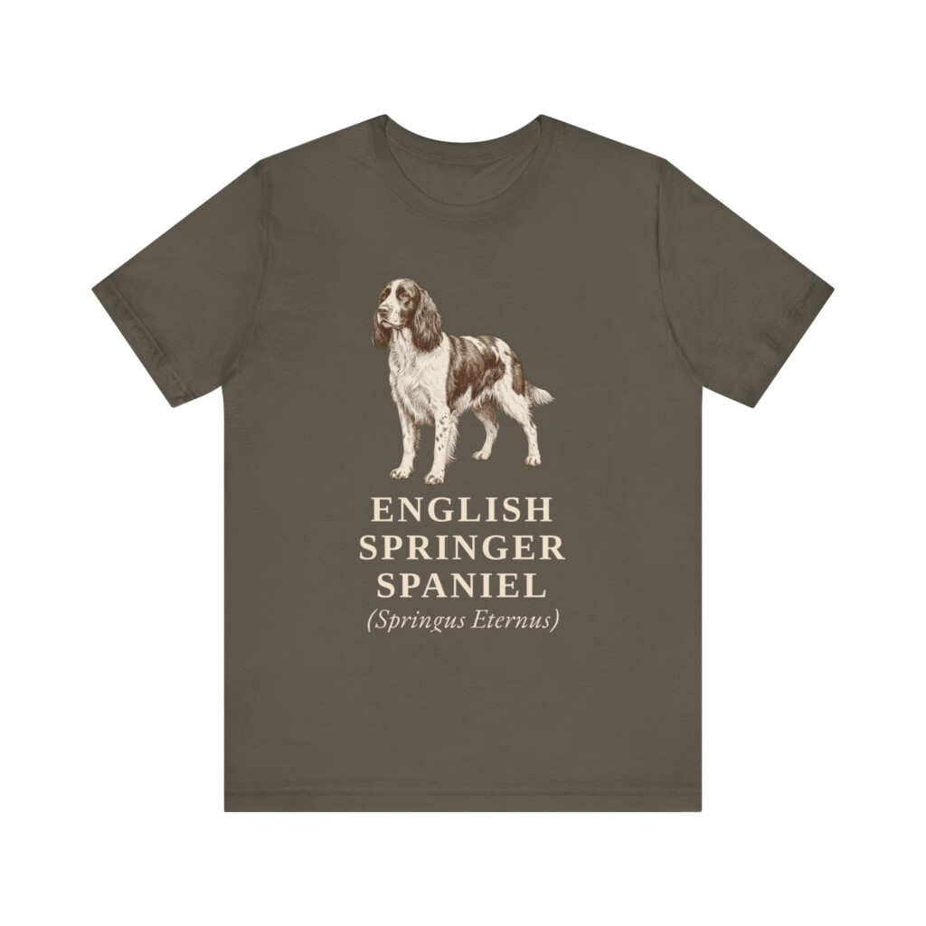 English Springer Spaniel Latin Shirt, Vintage Dog Sketch Tee, Dog Latin Gift