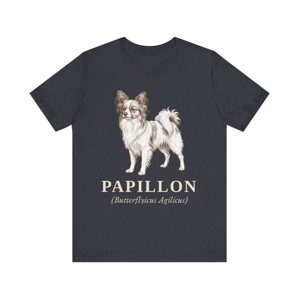 Papillon Latin Shirt, Vintage Dog Sketch Tee, Dog Latin Gift