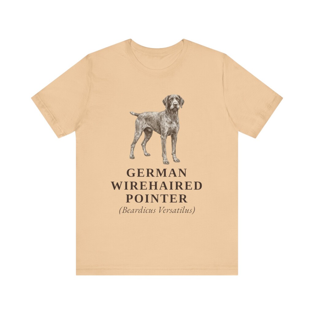 German Wirehaired Pointer Latin Shirt, Vintage Dog Sketch Tee, Dog Latin Gift
