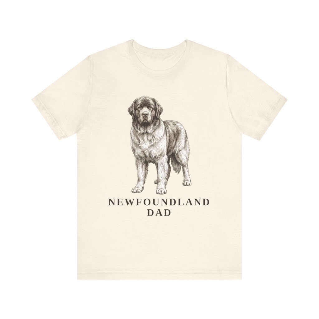 Newfoundland Dog Dad Shirt, Vintage Dog Sketch Tee, Dog Dad Gift