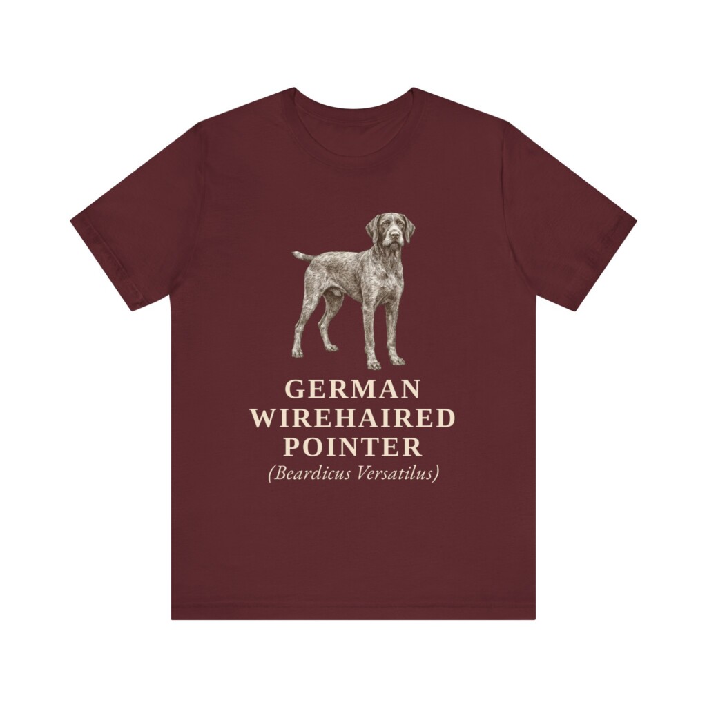 German Wirehaired Pointer Latin Shirt, Vintage Dog Sketch Tee, Dog Latin Gift