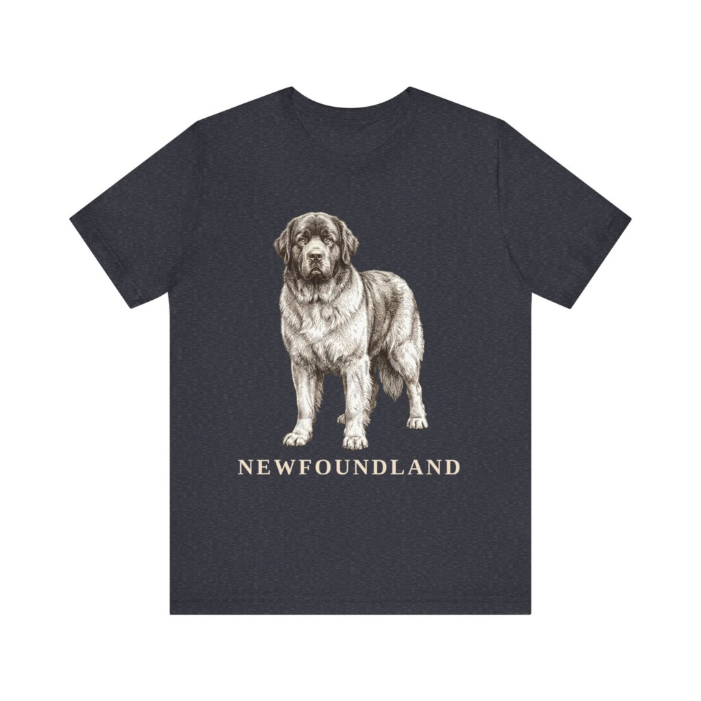 Newfoundland Dog Lover Shirt, Vintage Dog Sketch Tee, Dog Lover Gift Newfoundland Dog Lover Shirt, Vintage Dog Sketch Tee, Dog Lover Gift