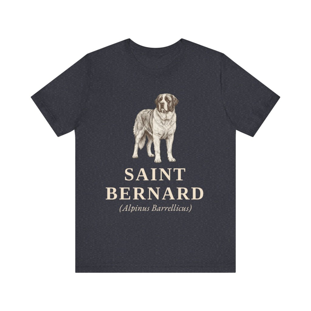 Saint Bernard Latin Shirt, Vintage Dog Sketch Tee, Dog Latin Gift
