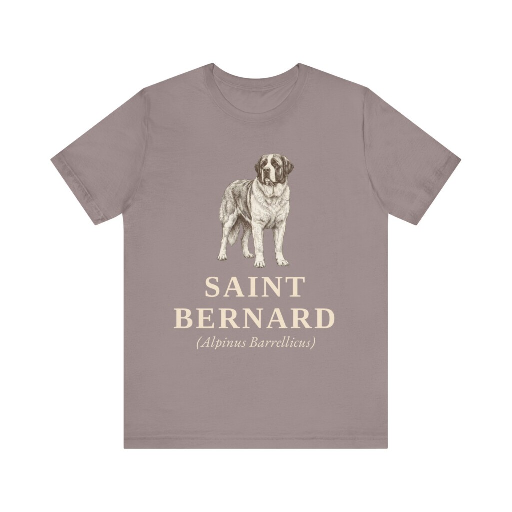 Saint Bernard Latin Shirt, Vintage Dog Sketch Tee, Dog Latin Gift