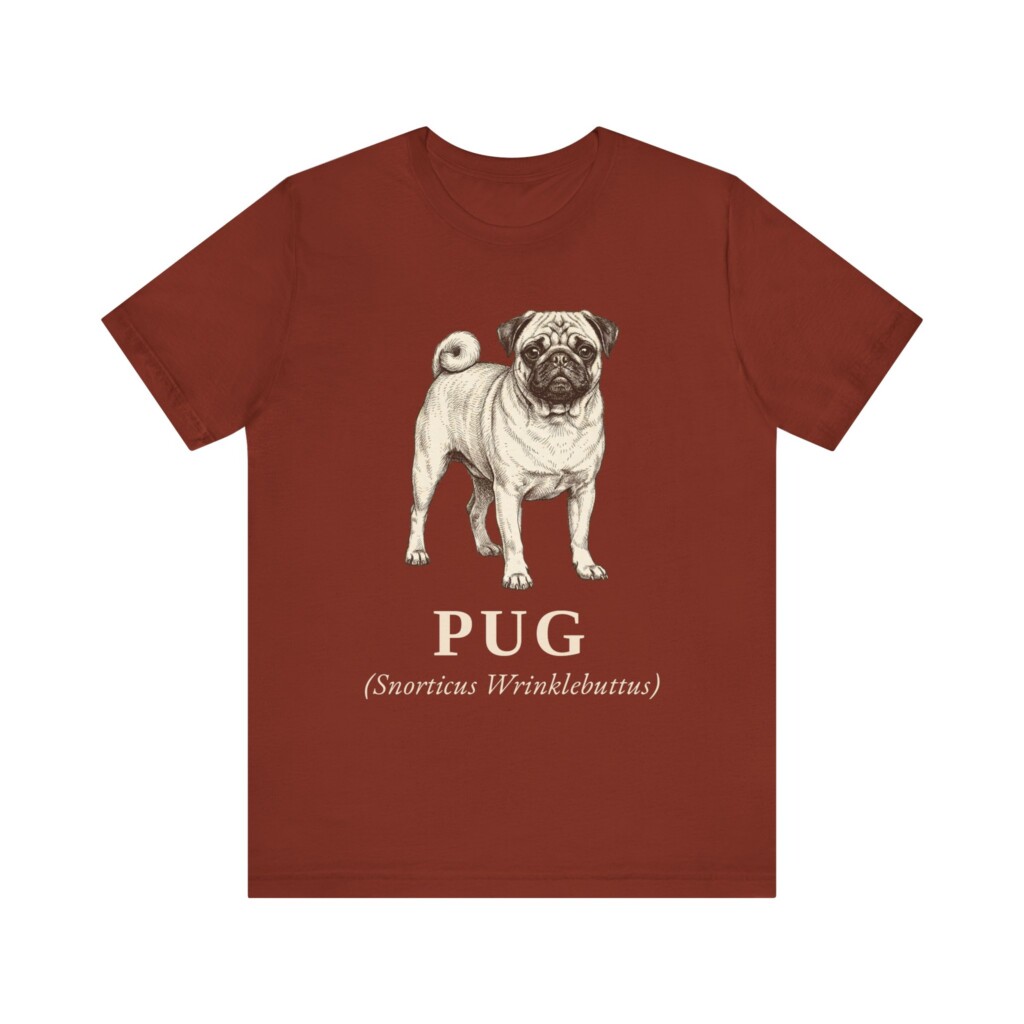 Pug Latin Shirt, Vintage Dog Sketch Tee, Dog Latin Gift