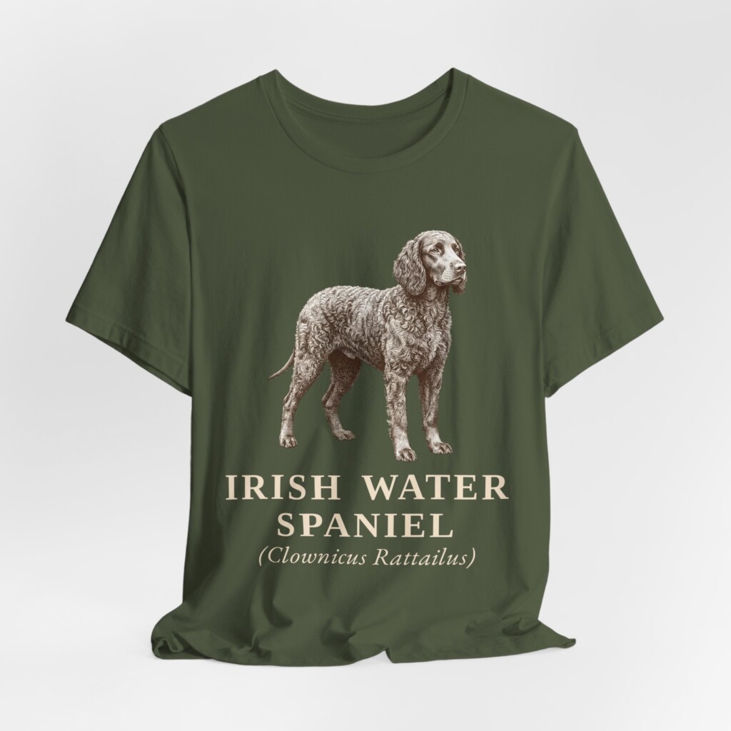 Irish Water Spaniel Latin Shirt, Vintage Dog Sketch Tee, Dog Latin Gift